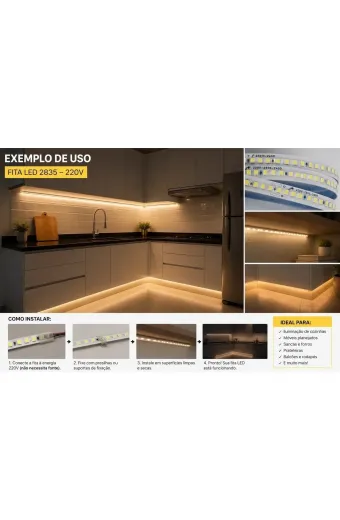  Fita Led 240led/m 127v 3000k 10 Metros