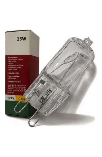 Kit 05 Lâmpada Halógena Halopin Bipino G9 25w 110v Clara